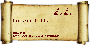 Lunczer Lilla névjegykártya